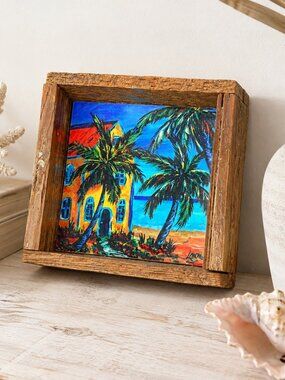 RARE Lobster Trap Art Tile Living in Paradise Florida Keys by Nadine and Glenn